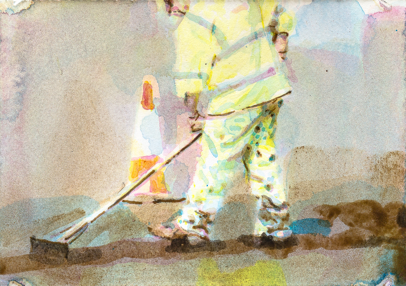 'Equally Aboard', from the series 'Diaries', aquarelle & acrylic painting on paper, 21x15cm.