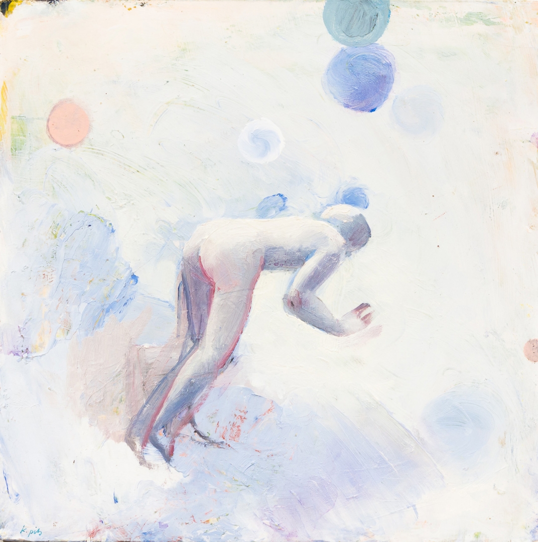 Spinning 30x30 cm, oil and acrylic on panel