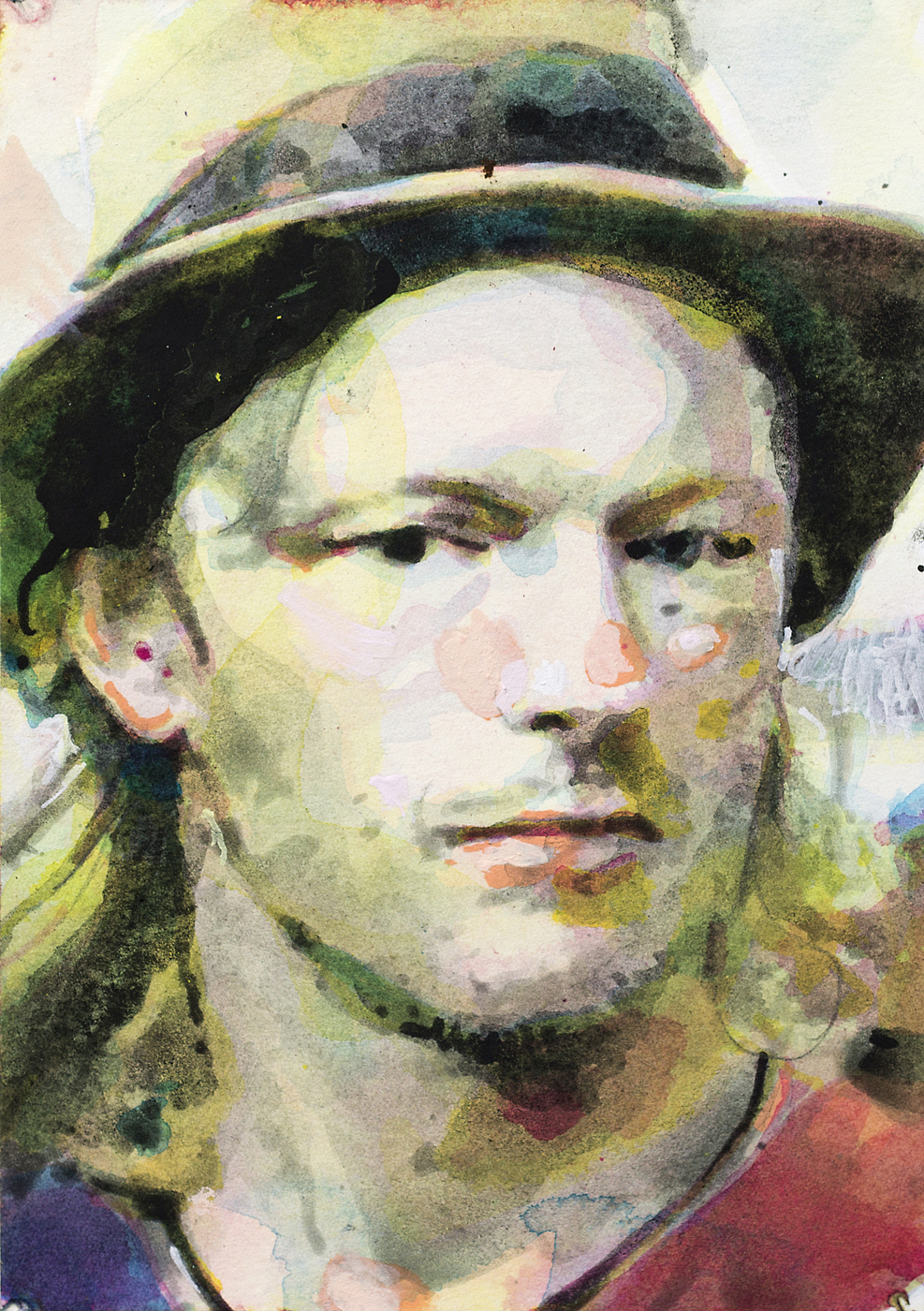 “Rikard” Portrait painting: 15 x 21 cm, aquarelle and acrylic, © Kenneth Pils