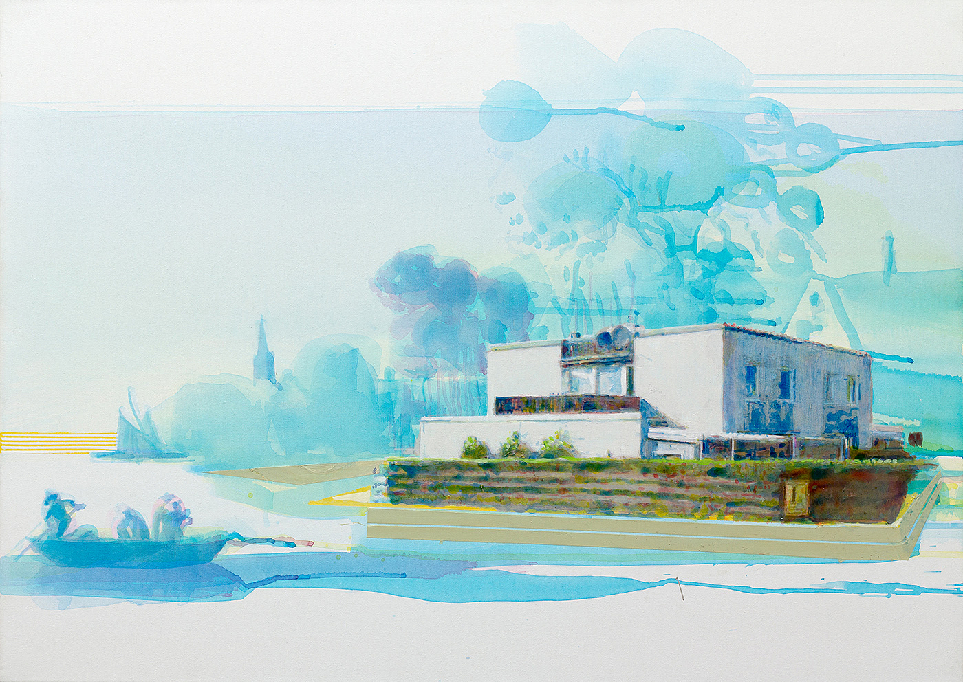 Illuminated Day, painting from the series "Traveler", 70 x 50 cm, 