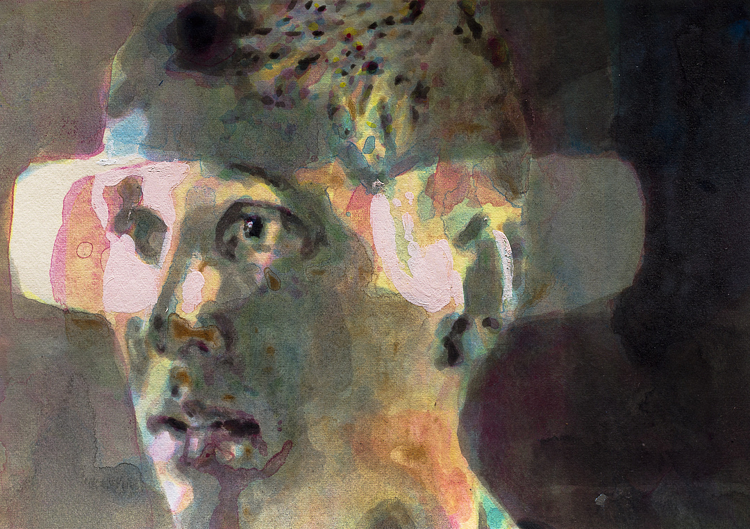 'Unfilter' (Everton's John Stones), part of the series "Diaries" Daily Painting , aquarelle/acrylic on paper, 21x15cm, ©Kenneth Pils