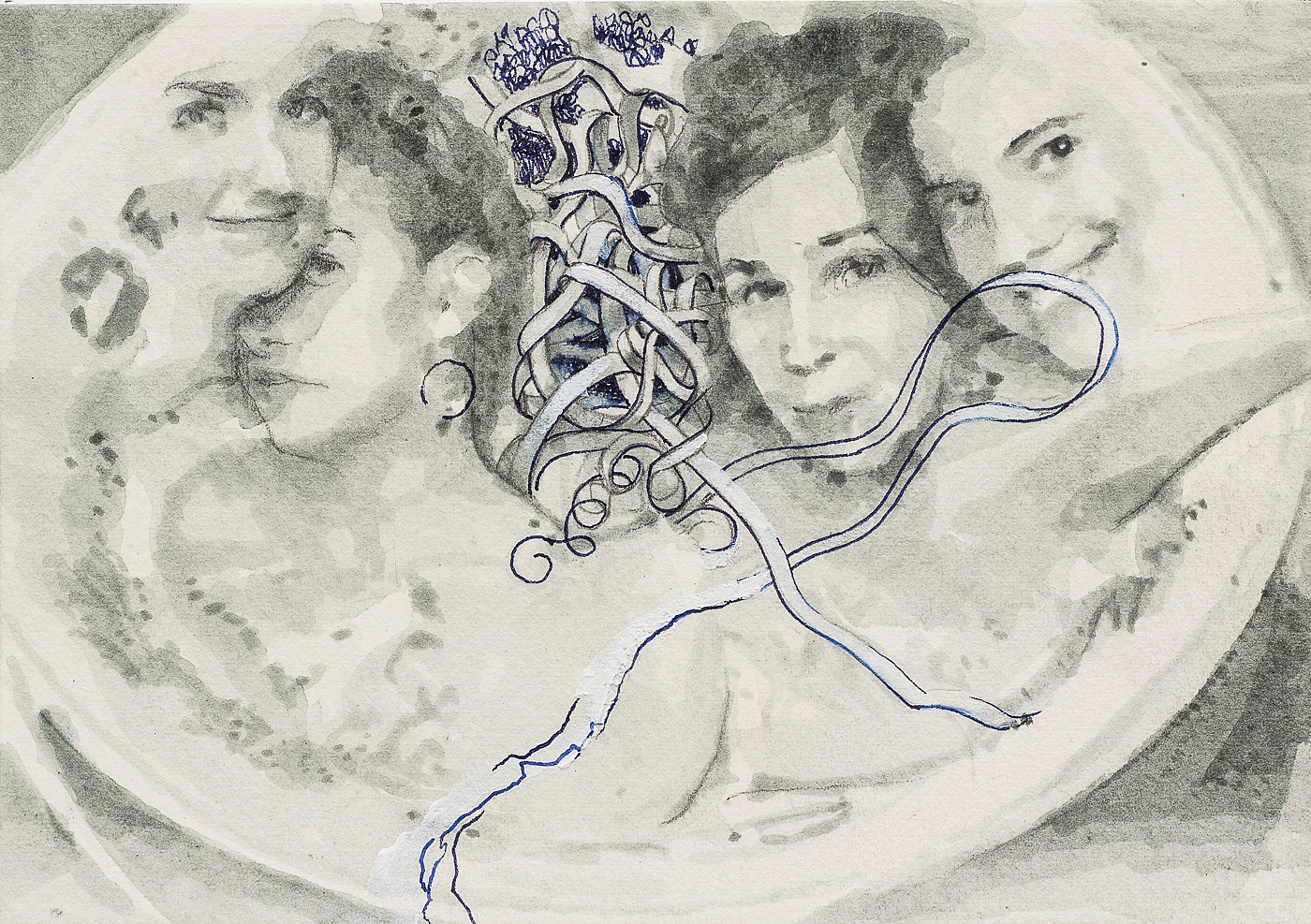 2015-01-21 watercolor, gouasche and ballpoint pen