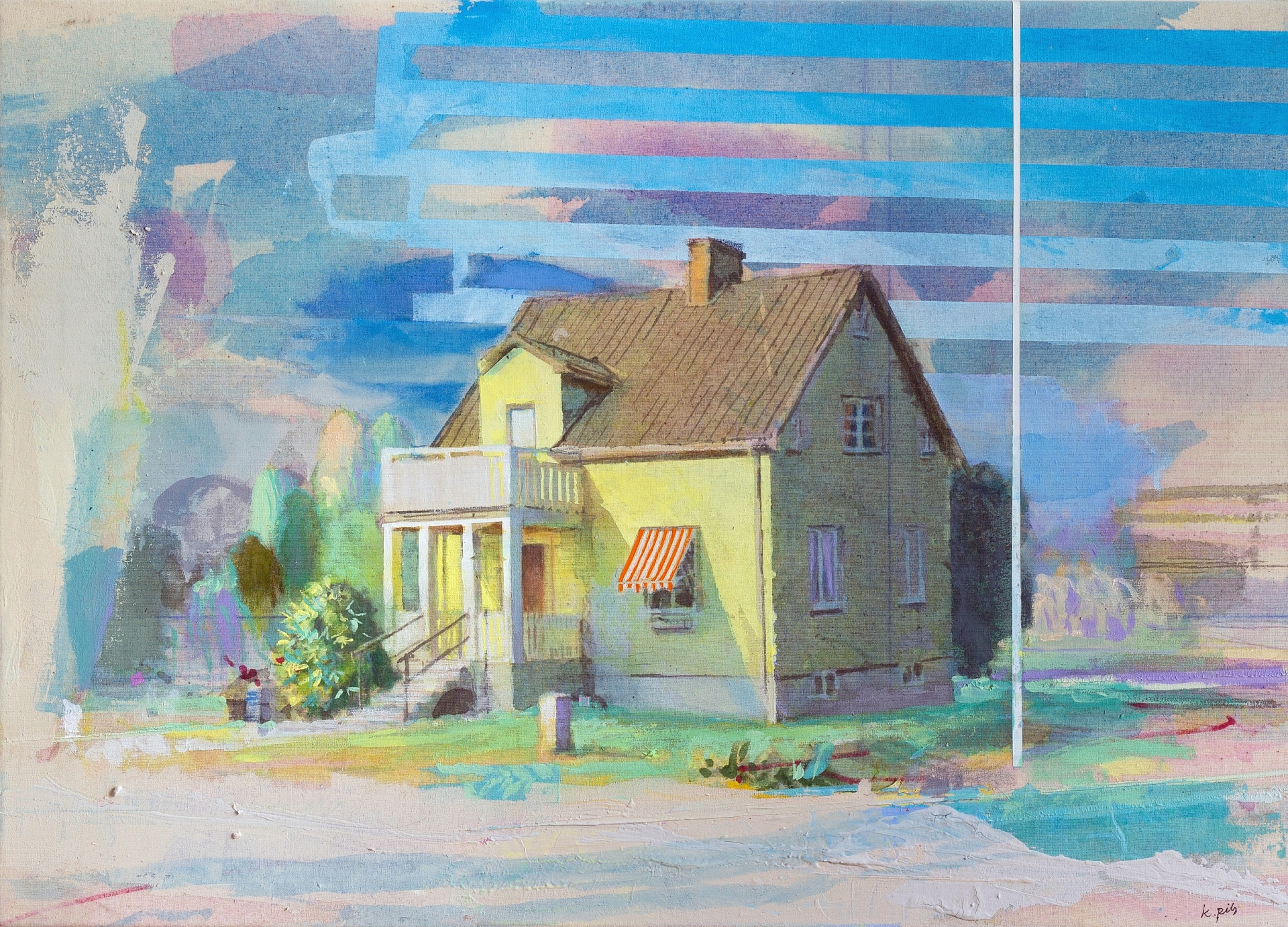 Egnahemshus, acrylic on canvas