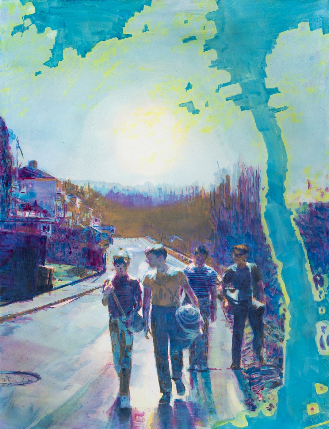 På väg", akryl på duk, 105x137x4cm, Kenneth Pils