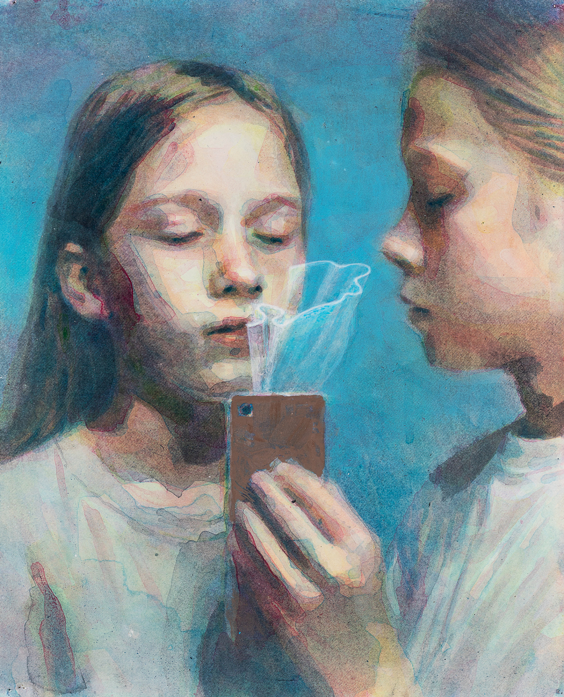 Tillsammans, akryl på bomullspapper