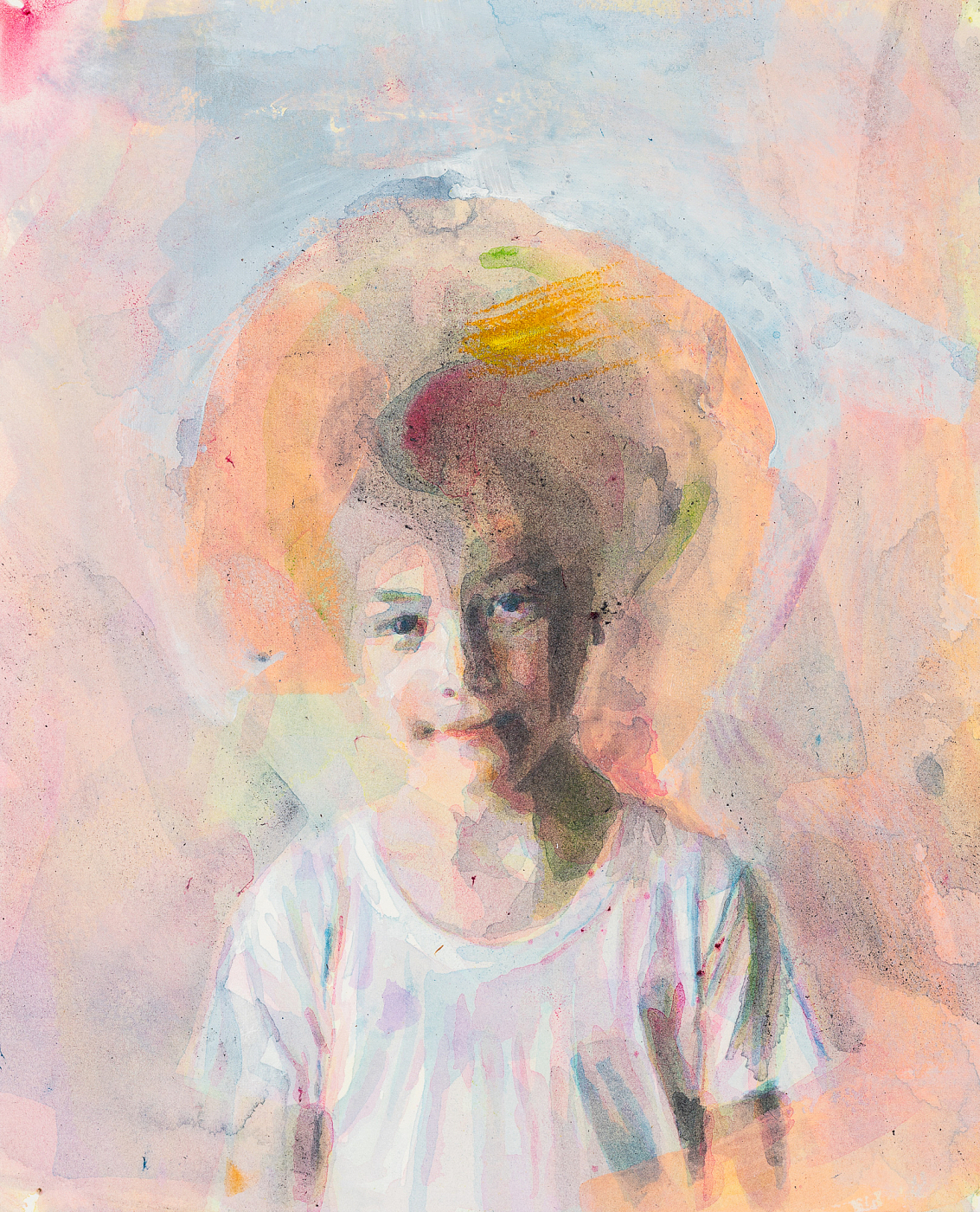 Omni, akryl och akvarell på bomullspapper