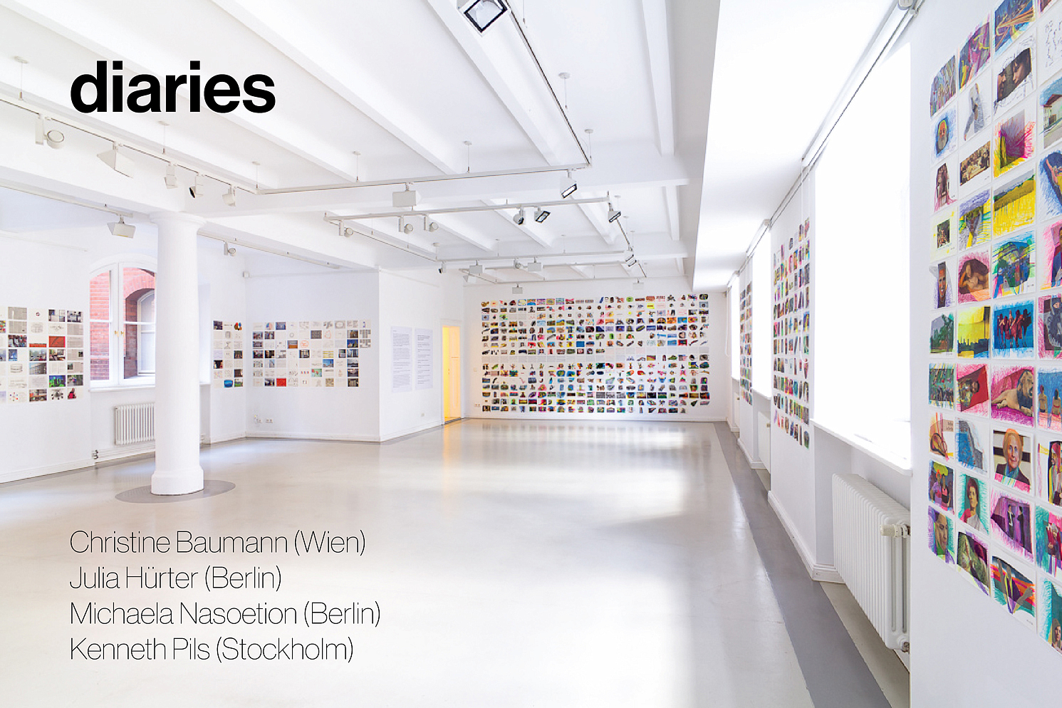 "diaries 2015", 365 drawings and projection, works 21x15cm, charcoal and mixed media on paper, ©Kenneth Pils