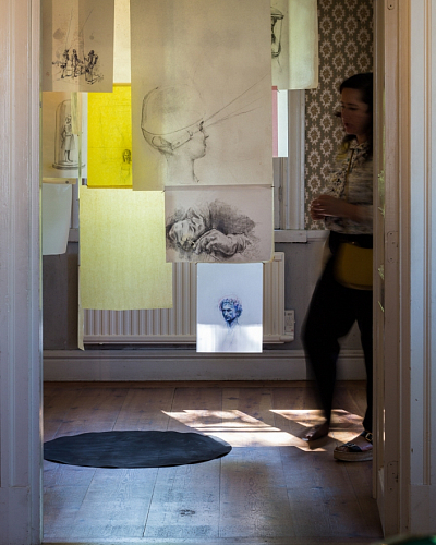 Liminal, drawing installation, Exhibition view" Slipvillan, Stockholm, Kenneth Pils
