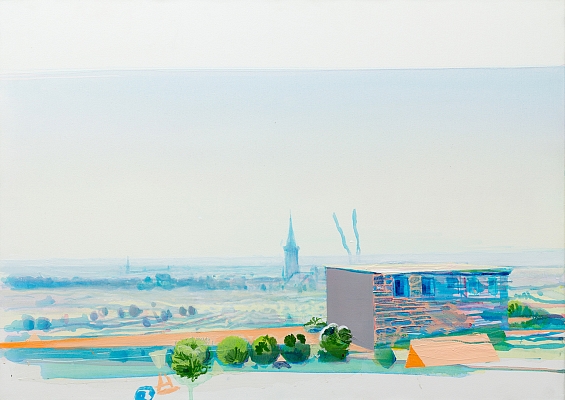 Illuminated Day, painting from the series "Traveler", 70 x 50 cm, acrylic on canvas. 