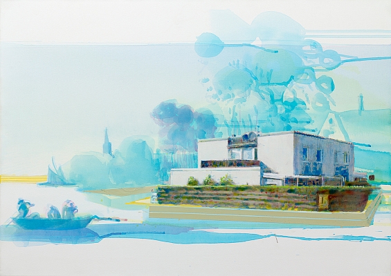 Illuminated Day, painting from the series "Traveler", 70 x 50 cm, 