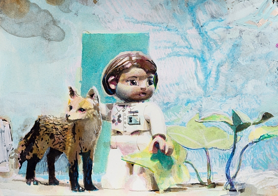 “Stalker” 30x21cm, aquarelle acrylic painting on paper