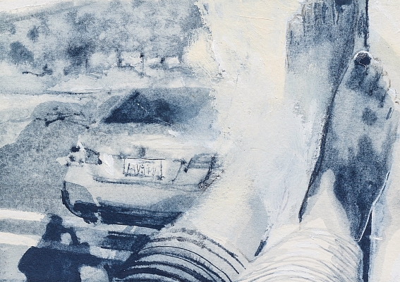 Reception of Perception (2015-02-10), from the series diaries 21x15cm, aquarelle on paper 