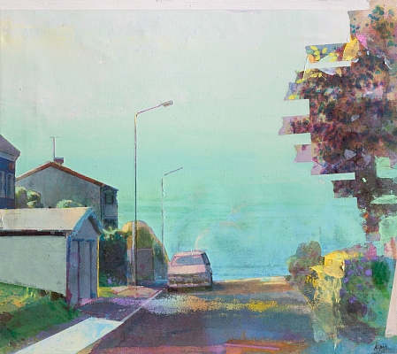 Huskvarna (Berghagavägen), acrylic on paper