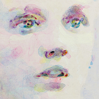 'Ethereal Tenacity', 15x21cm, fluid acrylic paint on prepared synthetic fabric.