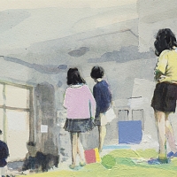 Should we stay or should we go, Acrylic on cotton paper, 21x15 cm, Kenneth Pils